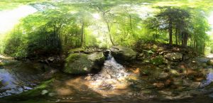 360 view of stream that runs by Devil's Kitchen Campsite